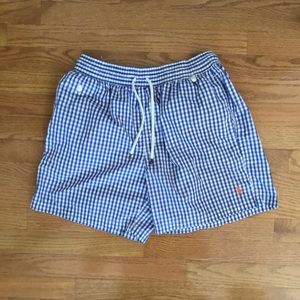 Ralph Lauren polo traveler swim trunks in gingham